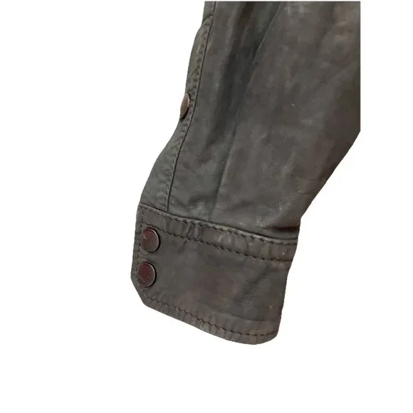 VTG Diesel Mens Cowhide Leather Moto Bomber Jacket Size S black - Picture 5 of 12